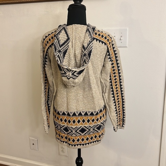 Lucky Brand BoHo Southwestern Aztec Textured, Open Front Cardigan-Pockets, Sz S. - Picture 7 of 13